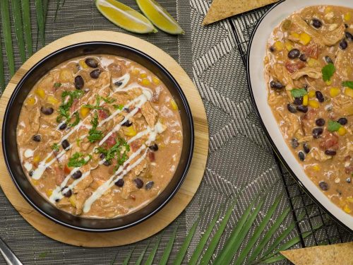Creamy Crockpot Chicken Enchiladas
