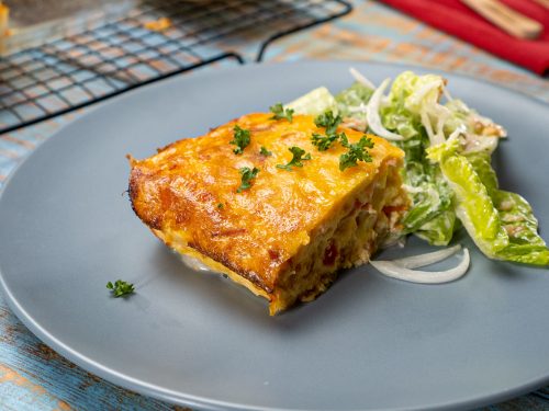 Crustless Bacon and Tomato Quiche