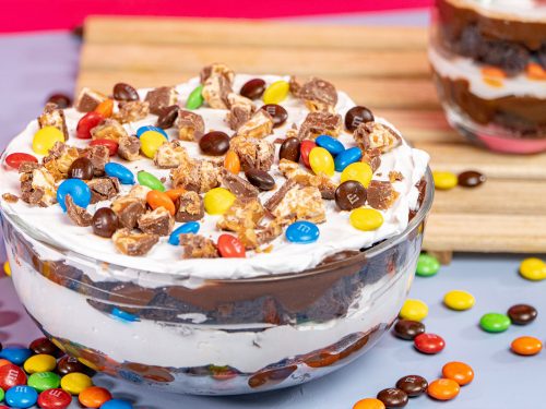 M&Ms Brownie Trifle