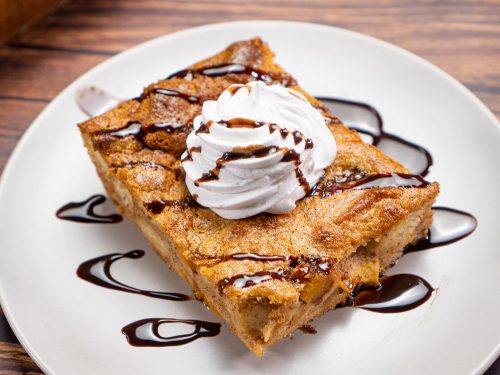Peach Brioche Bread Pudding