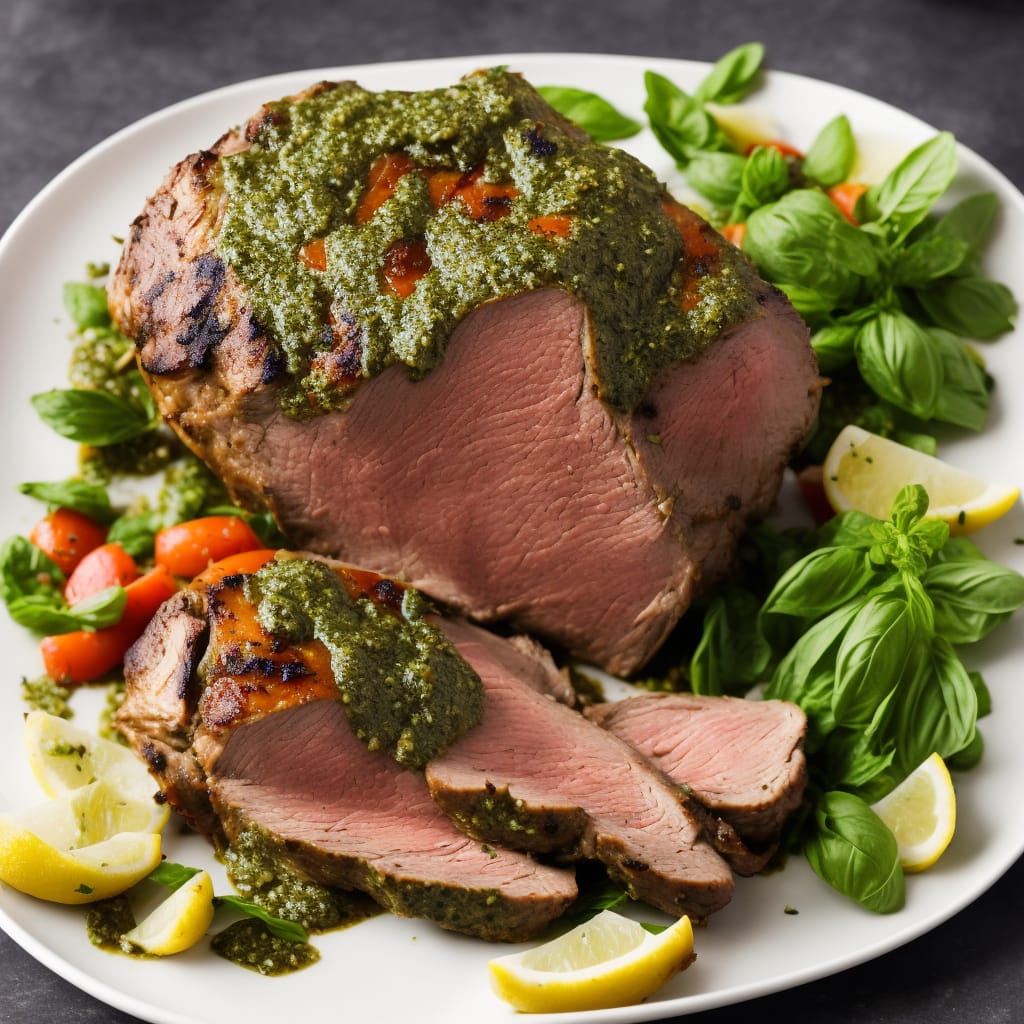 Roast Leg of Lamb with Basil & Mint Pesto Recipe