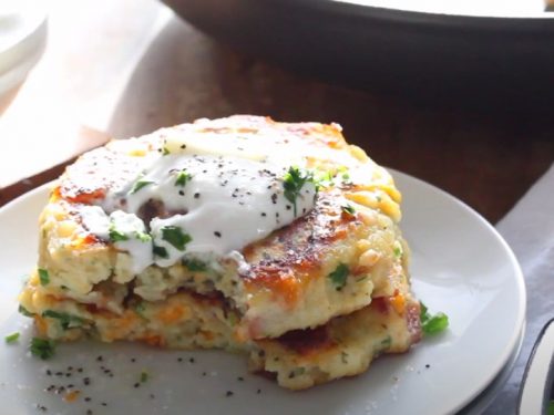 loaded mashed potato cakes recipe